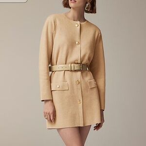 J crew heather khaki Long Giselle sweater blazer